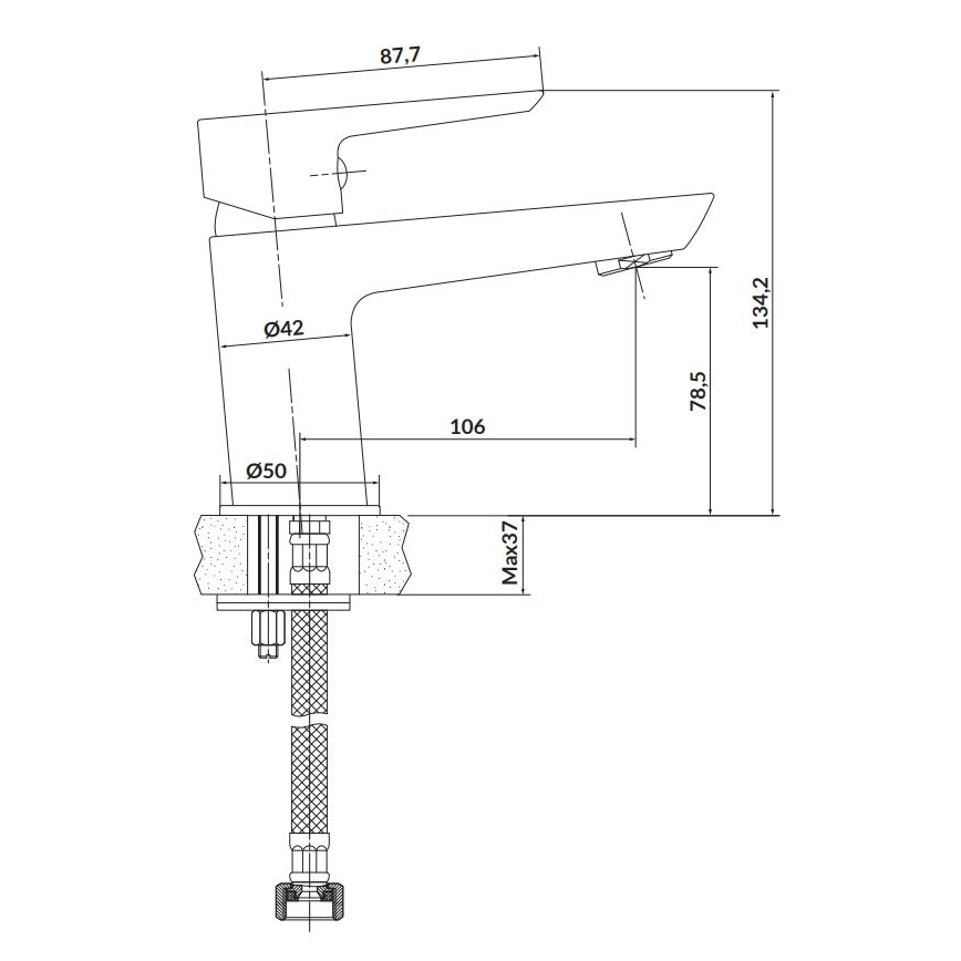Cersanit S951-045 - Mosdócsap MILLE 13,4 cm fényezett króm + hulladék
