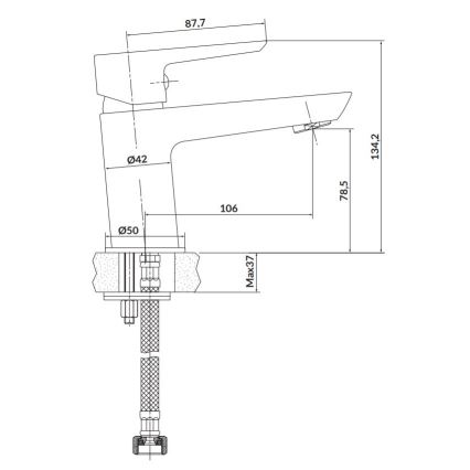 Cersanit S951-048 - Mosdócsap MILLE 13,4 cm fekete + hulladék