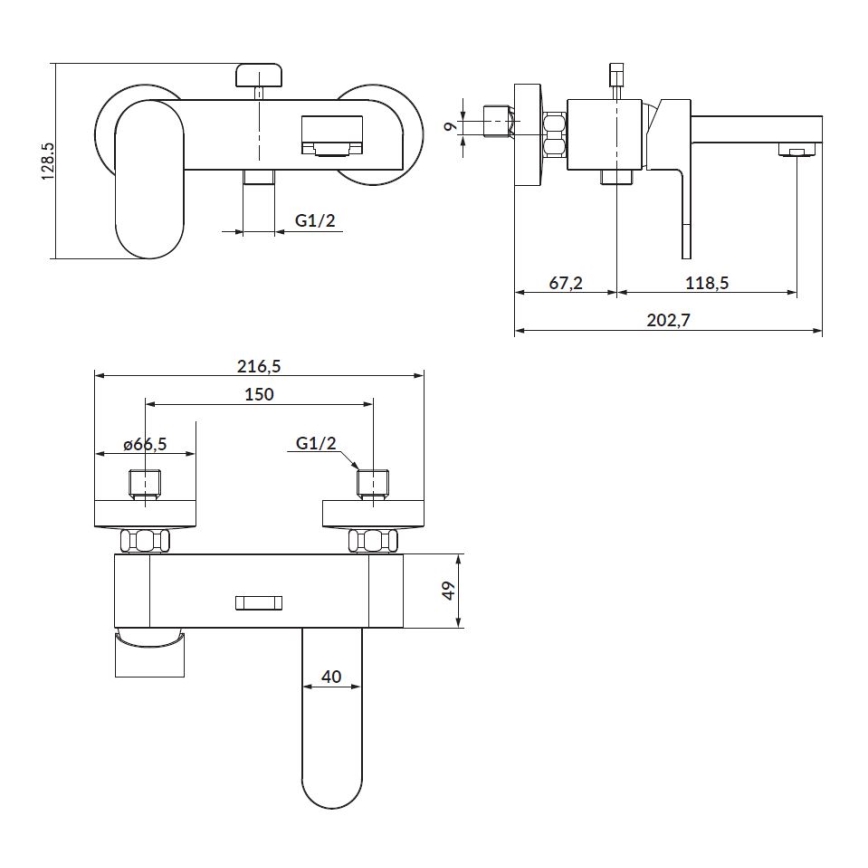 Cersanit S951-309 - Fürdőcsap CREA nikkel