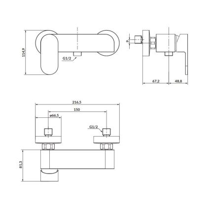Cersanit S951-321 - Zuhanycsap CREA fekete