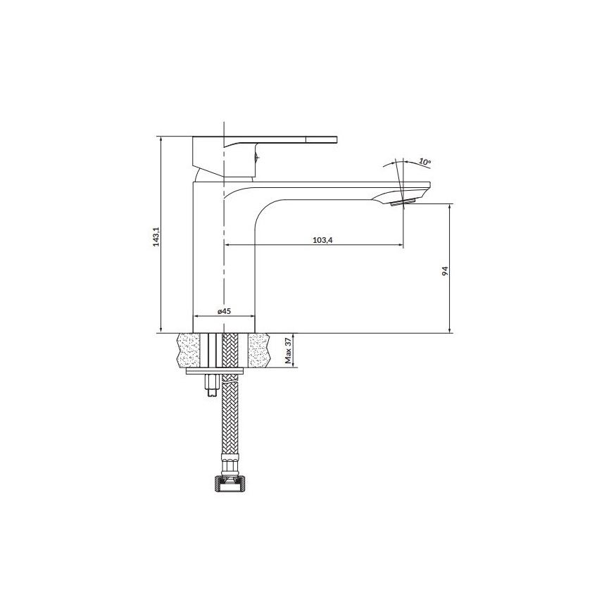Cersanit S951-328 - Mosdócsap CREA 14,3 cm fényezett króm