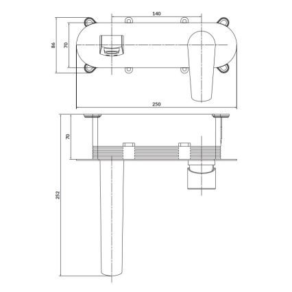 Cersanit S951-337 - Fürdőcsap rejtett beépítéshez MODUO fényezett króm