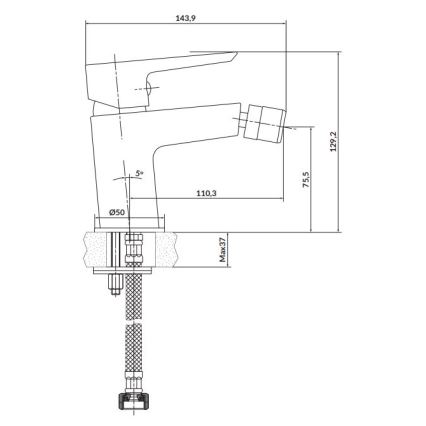 Cersanit S951-349 - Bidécsap MILLE fekete