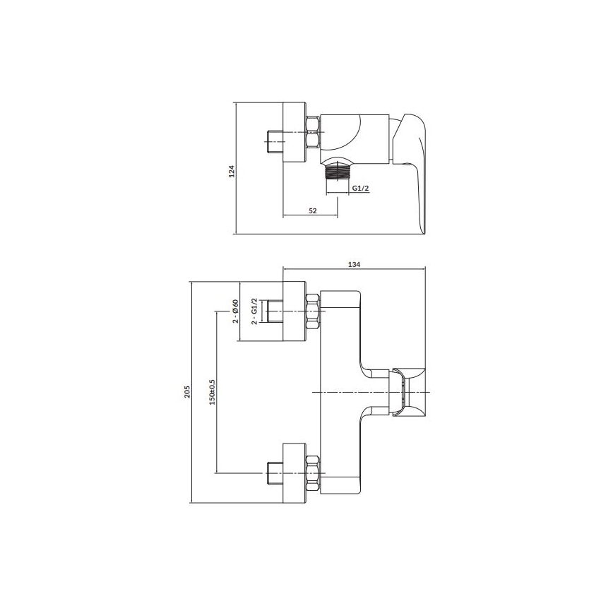 Cersanit S951-352 - Zuhanycsap CITY fényezett króm