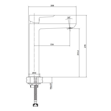 Cersanit S951-356 - MILLE 27 cm mosdócsaptelep fekete + leeresztő szelep