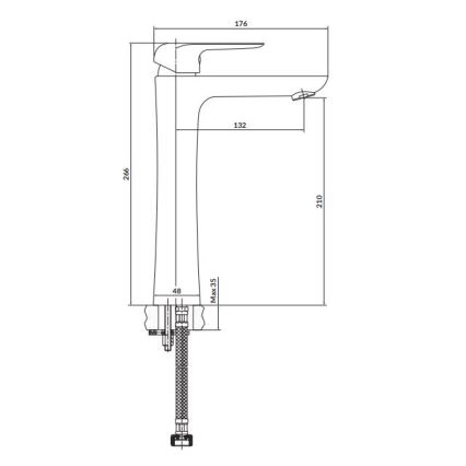 Cersanit S951-360 - Mosdócsap CITY 26,6 cm fényezett króm