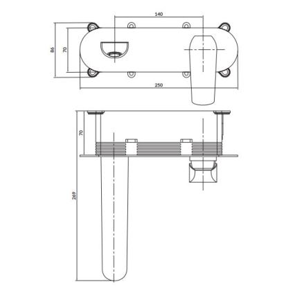 Cersanit S951-361 - Mosdócsap rejtett beépítéshez CITY fényezett króm