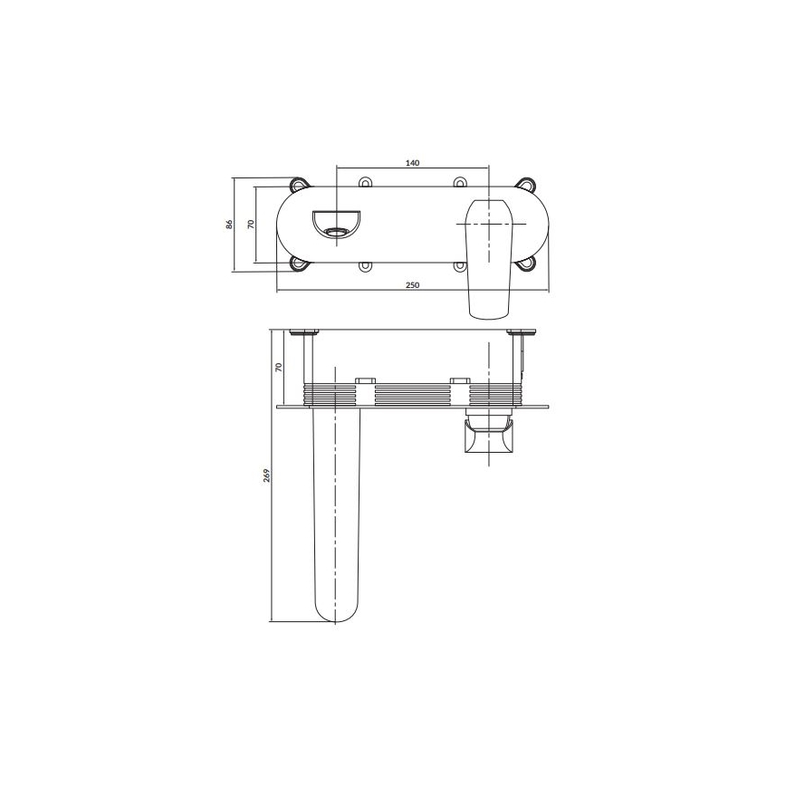 Cersanit S951-361 - Mosdócsap rejtett beépítéshez CITY fényezett króm