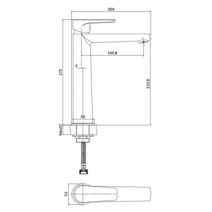 Cersanit S951-363 - MODUO mosdócsaptelep 27,2 cm, fényes króm