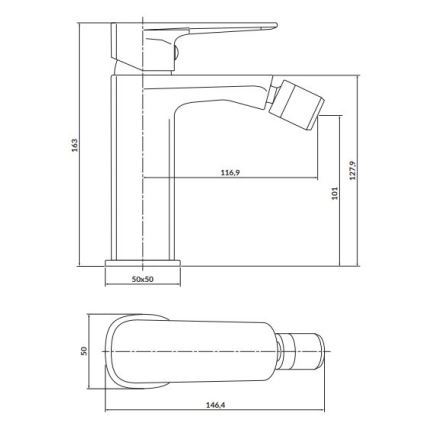 Cersanit S951-379 - Bidécsap LARGA fekete