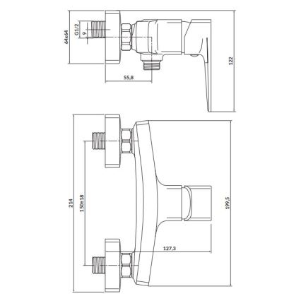 Cersanit S951-384 - Zuhanycsap LARGA arany