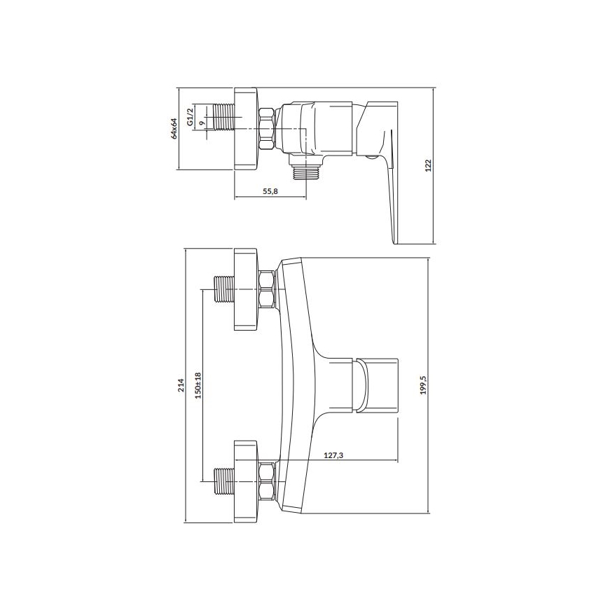 Cersanit S951-384 - Zuhanycsap LARGA arany