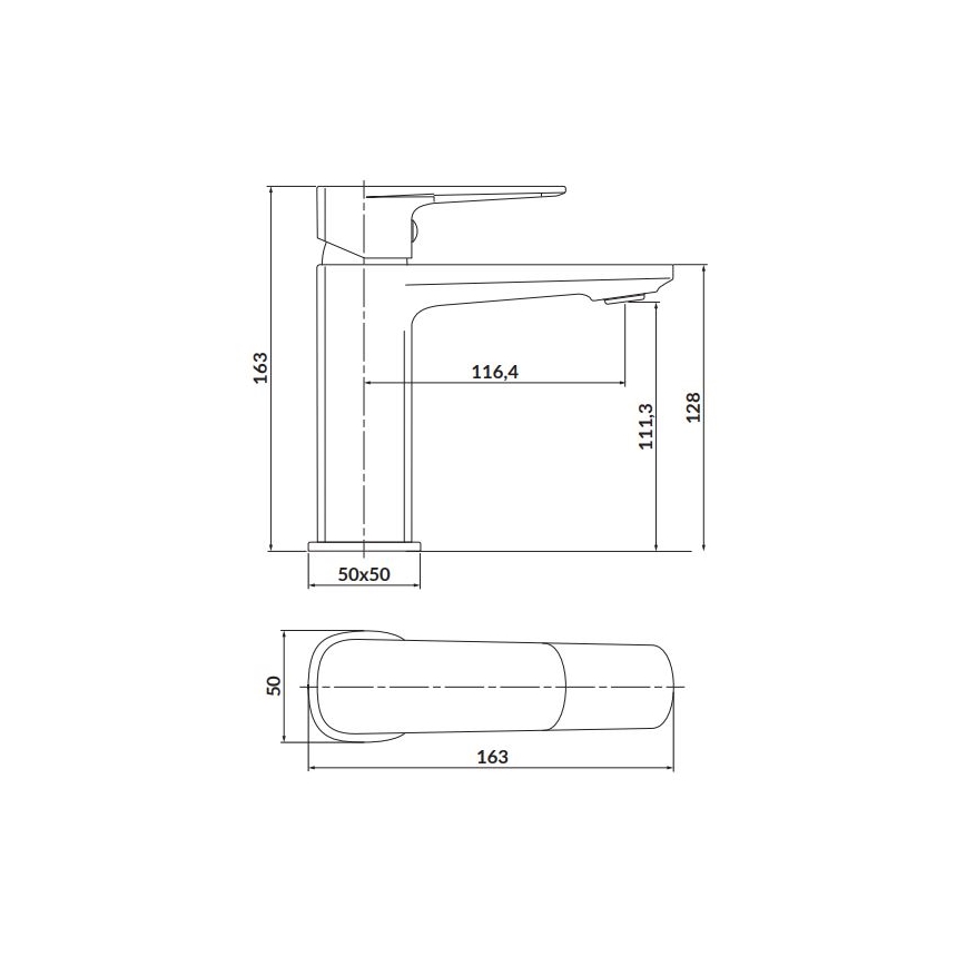 Cersanit S951-390 - Mosdócsap LARGA 16,3 cm fekete