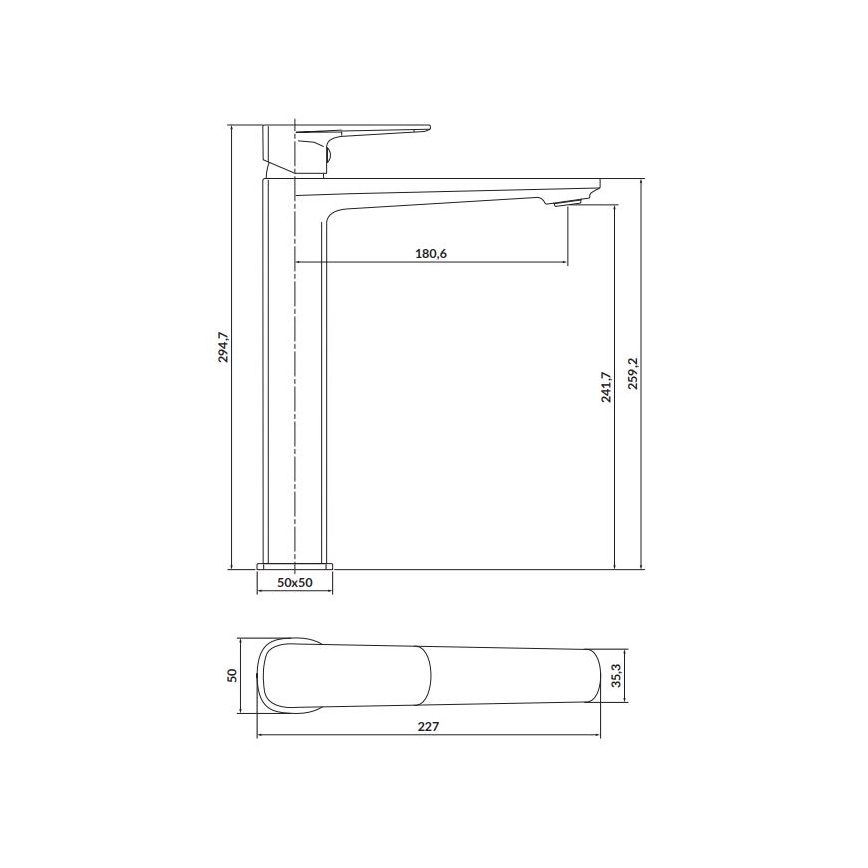 Cersanit S951-393 - Mosdócsap LARGA 29,5 cm arany