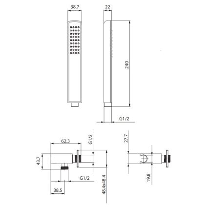 Cersanit S951-522 - MILLE zuhanyszett, fényes króm