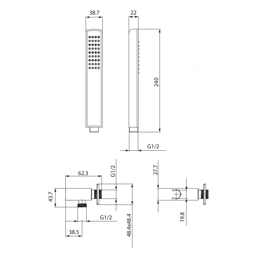 Cersanit S951-522 - MILLE zuhanyszett, fényes króm