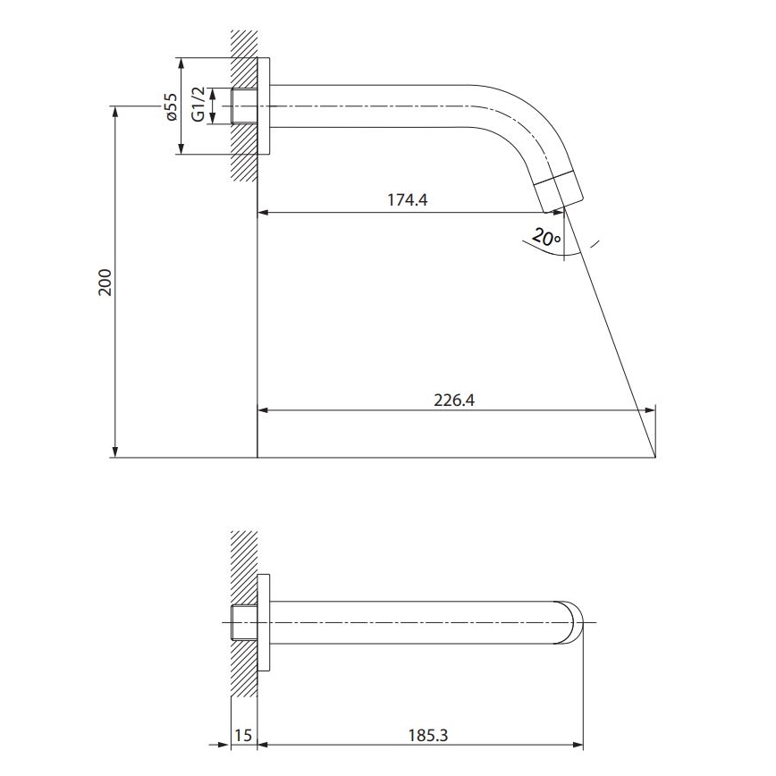 Cersanit S951-553 - Kifolyó rejtett beépítéshez ZEN fényezett króm