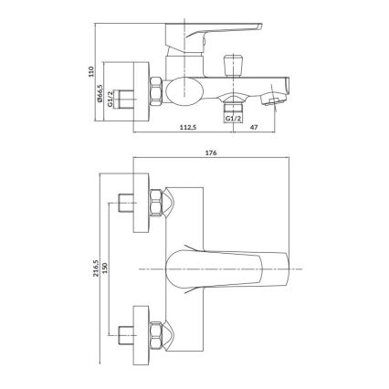 Cersanit S951-559 - MODUO fürdőkád csaptelep fekete