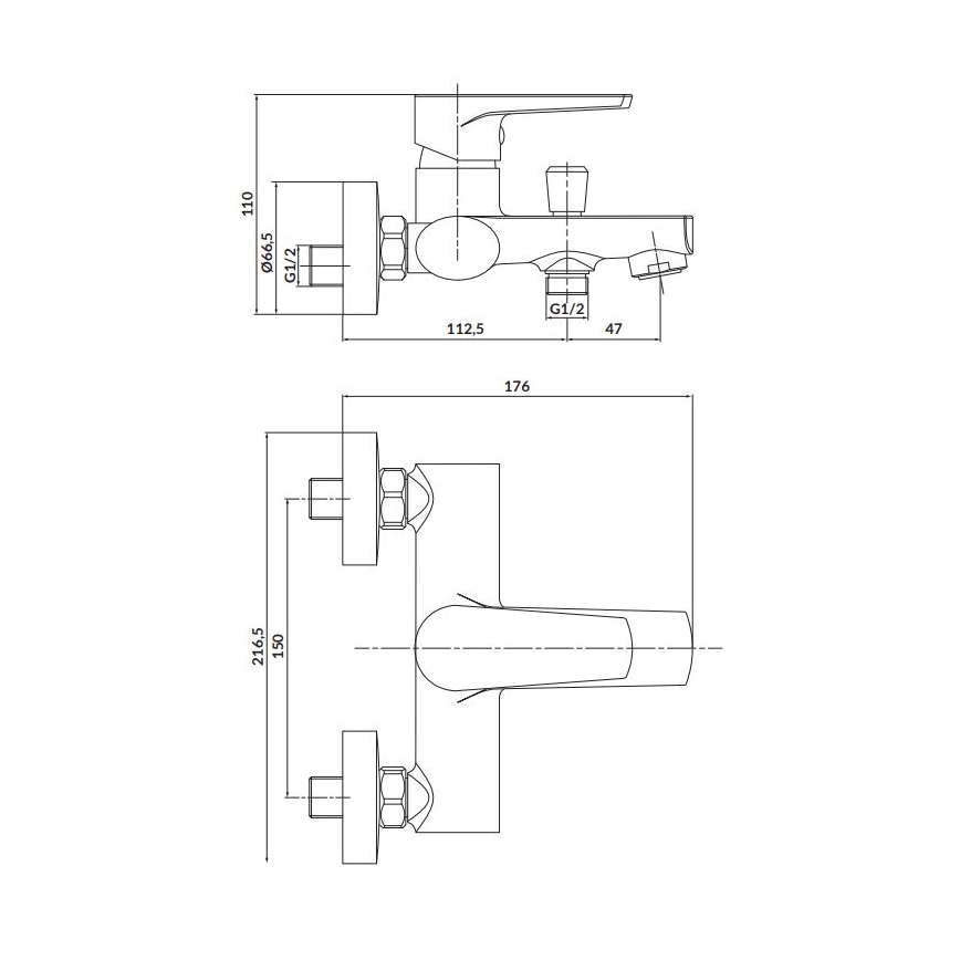 Cersanit S951-559 - MODUO fürdőkád csaptelep fekete