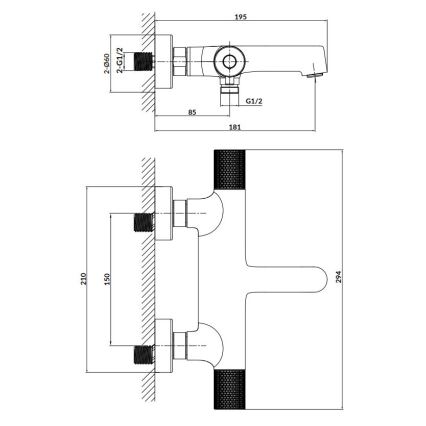 Cersanit S951-563 - ZEN termosztátos kádcsaptelep, fényes króm