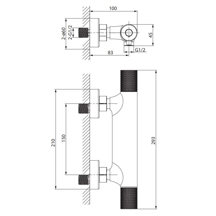 Cersanit S951-581 - Termosztatikus zuhanycsap ZEN fényezett króm