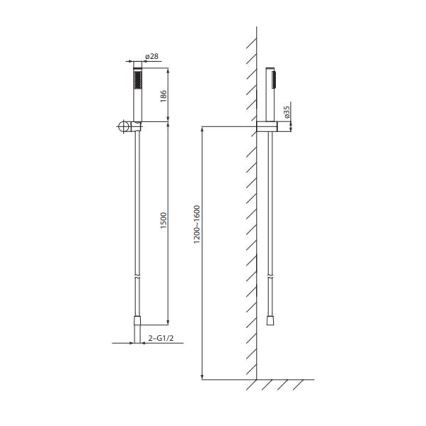 Cersanit S951-618 - Zuhany készlet ZEN fekete