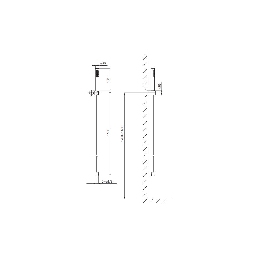 Cersanit S951-618 - Zuhany készlet ZEN fekete