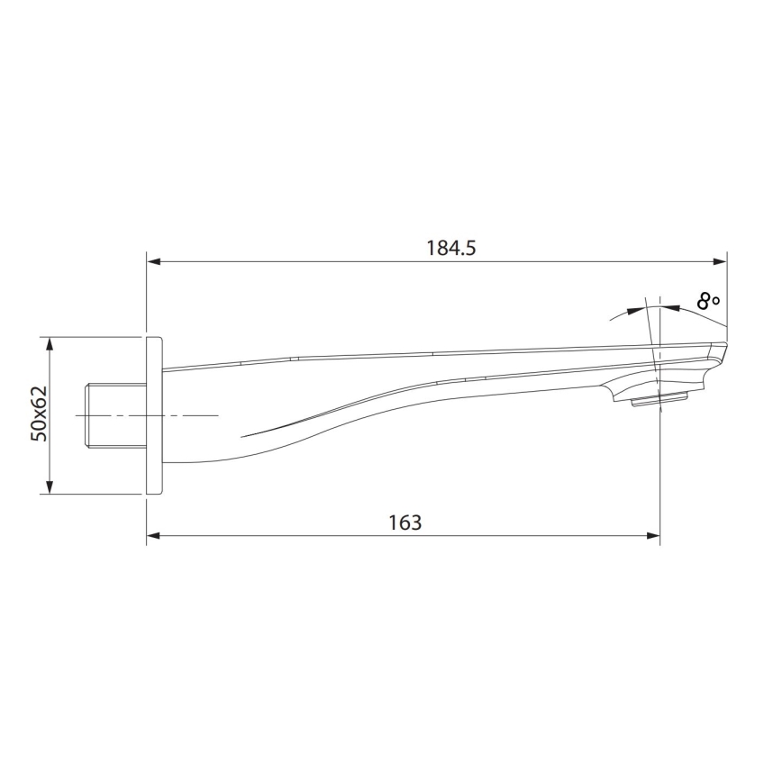Cersanit S951-706 - LARGA fali beépítésű kifolyócső, fényes króm