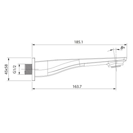 Cersanit S951-711 - Kiálló kifolyócső rejtett szereléshez MILLE fényes króm