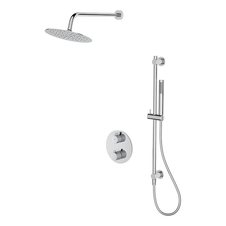 Cersanit S952-032 - Zuhany készlet termosztatikus rejtett csappal ZEN fényezett króm