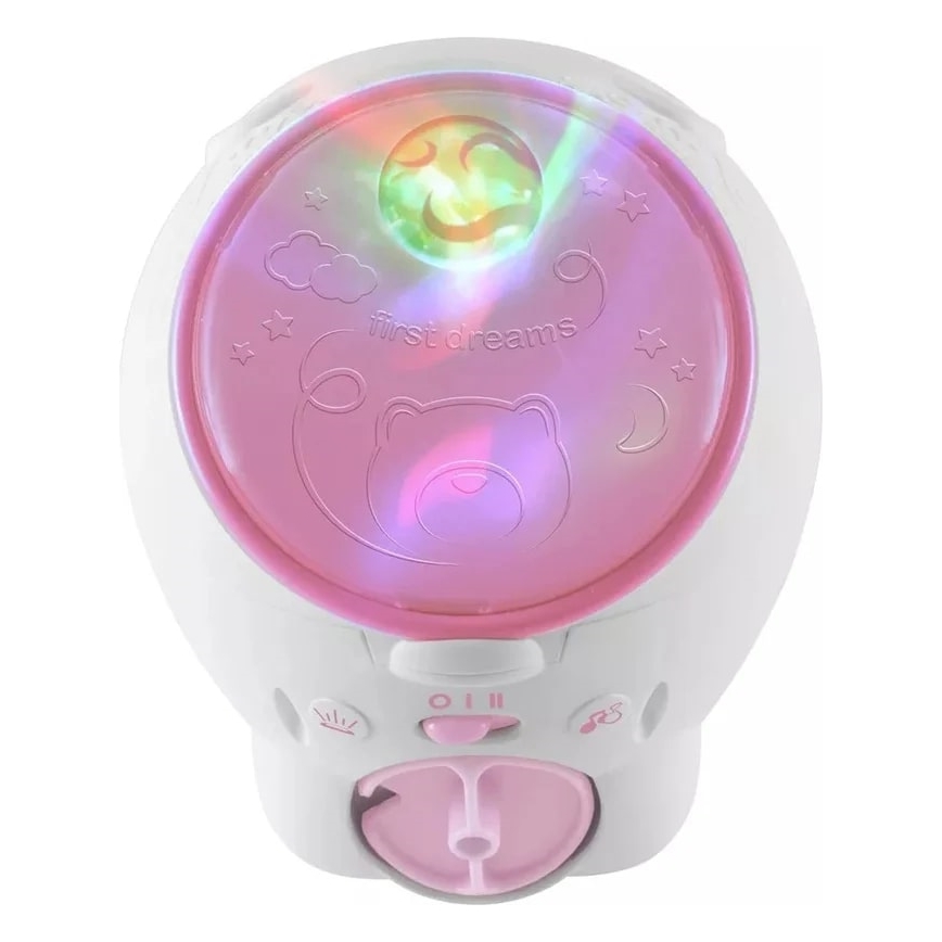 Chicco - Gyerek projektor 2in1 POLAR BEAR 3xAA rózsaszín