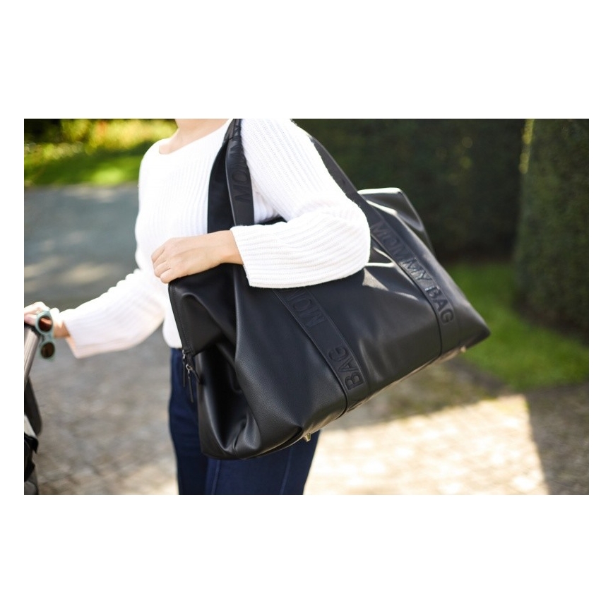 Childhome - Pelenkázótáska MOMMY BAG LEATHER fekete