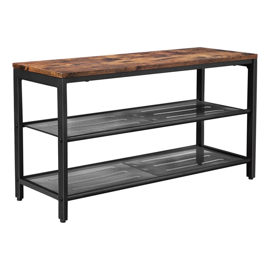 Cipős szekrény DAVOR barna/fekete