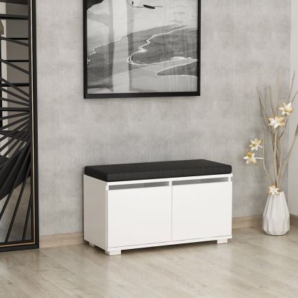 Cipősszekrény DRAGO 42x80 cm fehér/fekete