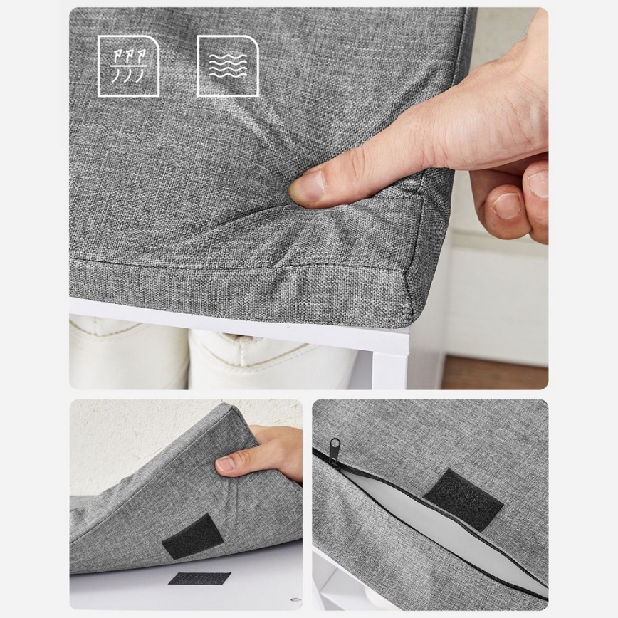 Cipőszekrény VOREN 105x48x30 cm fehér/szürke