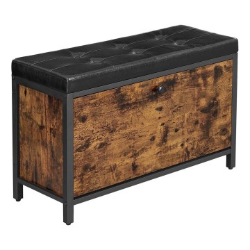 Cipőszekrény VOREN barna/fekete