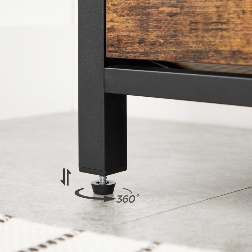 Cipőszekrény VOREN barna/fekete