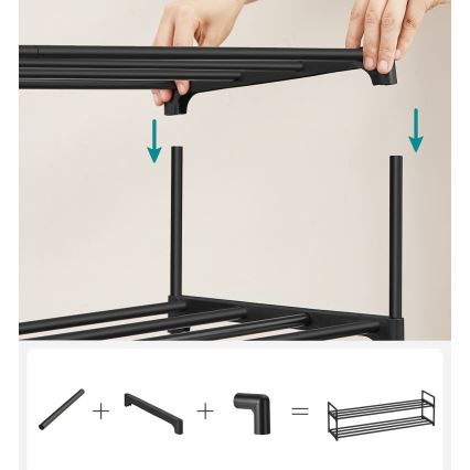 Cipőtároló ALVORO fekete