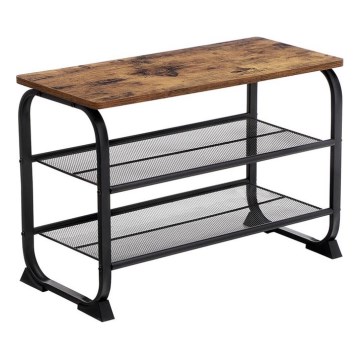 Cipőtároló DAVOR barna/fekete