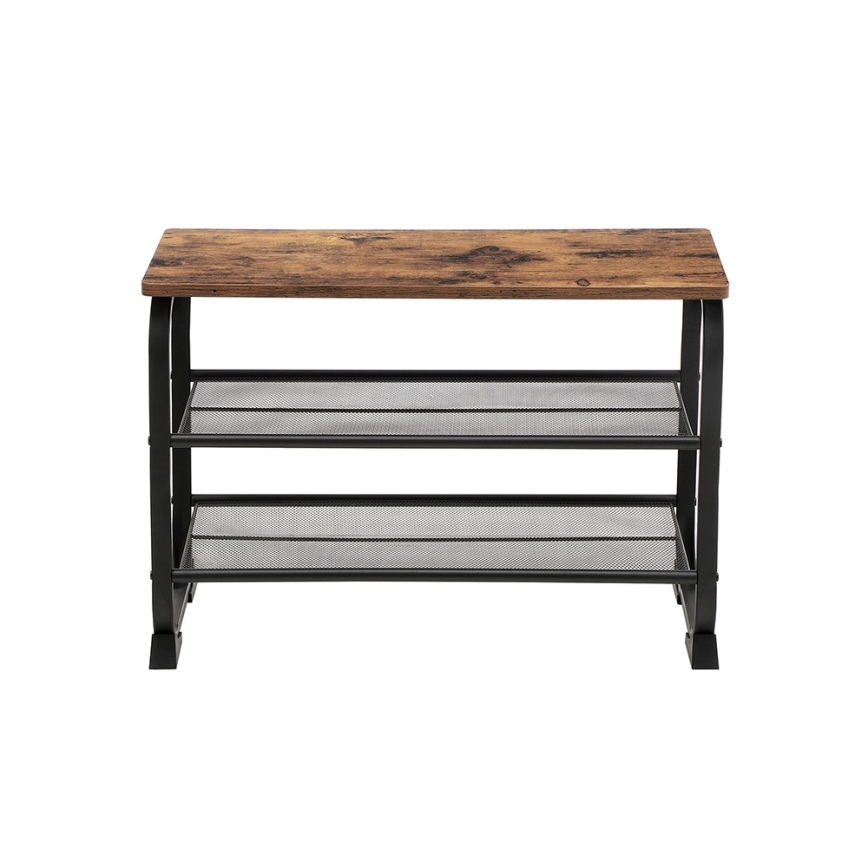 Cipőtároló DAVOR barna/fekete