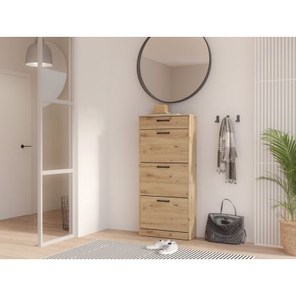 Cipőtároló KAVI artisan tölgy