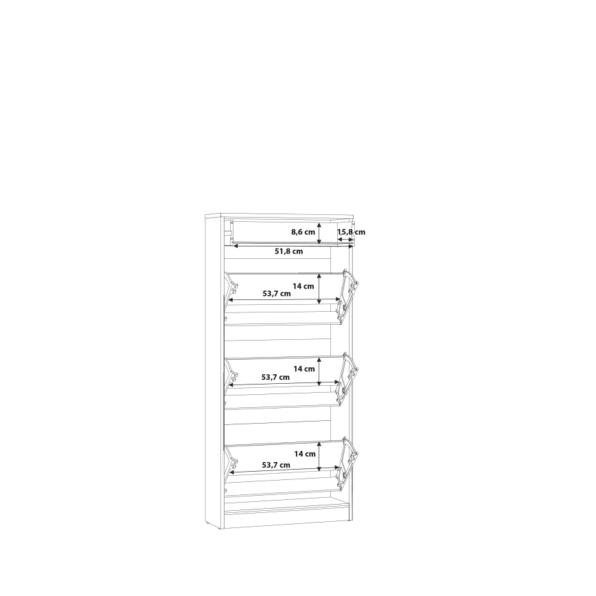 Cipőtároló KAVI artisan tölgy