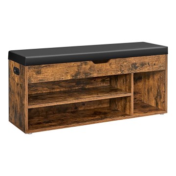 Cipőtároló VOREN barna/fekete