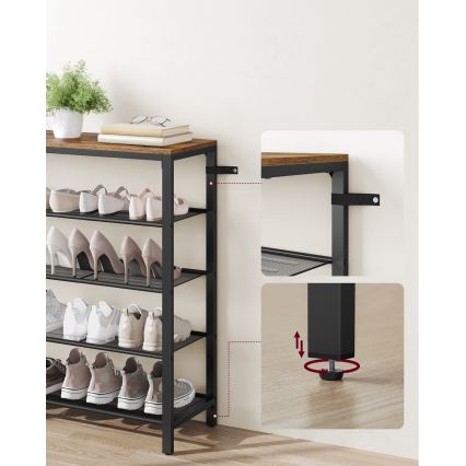 Cipőtartó DAVOR barna/fekete