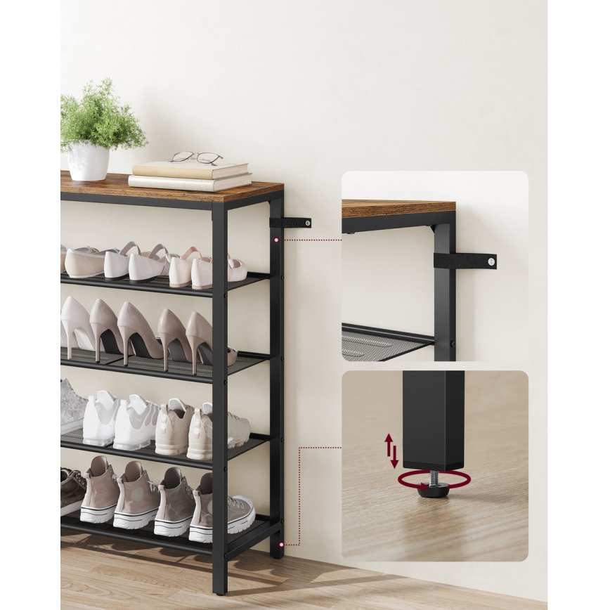 Cipőtartó DAVOR barna/fekete