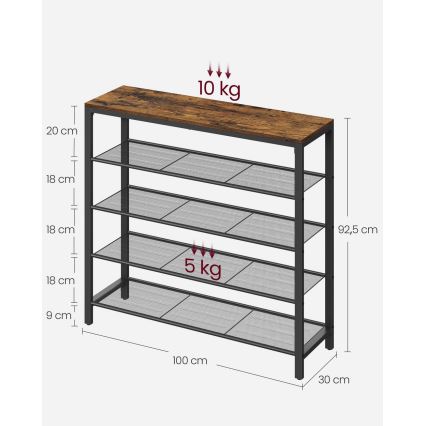 Cipőtartó DAVOR barna/fekete