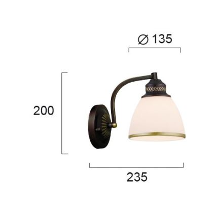 CLAIR fali lámpa 1xE27/40W/230V barna/arany