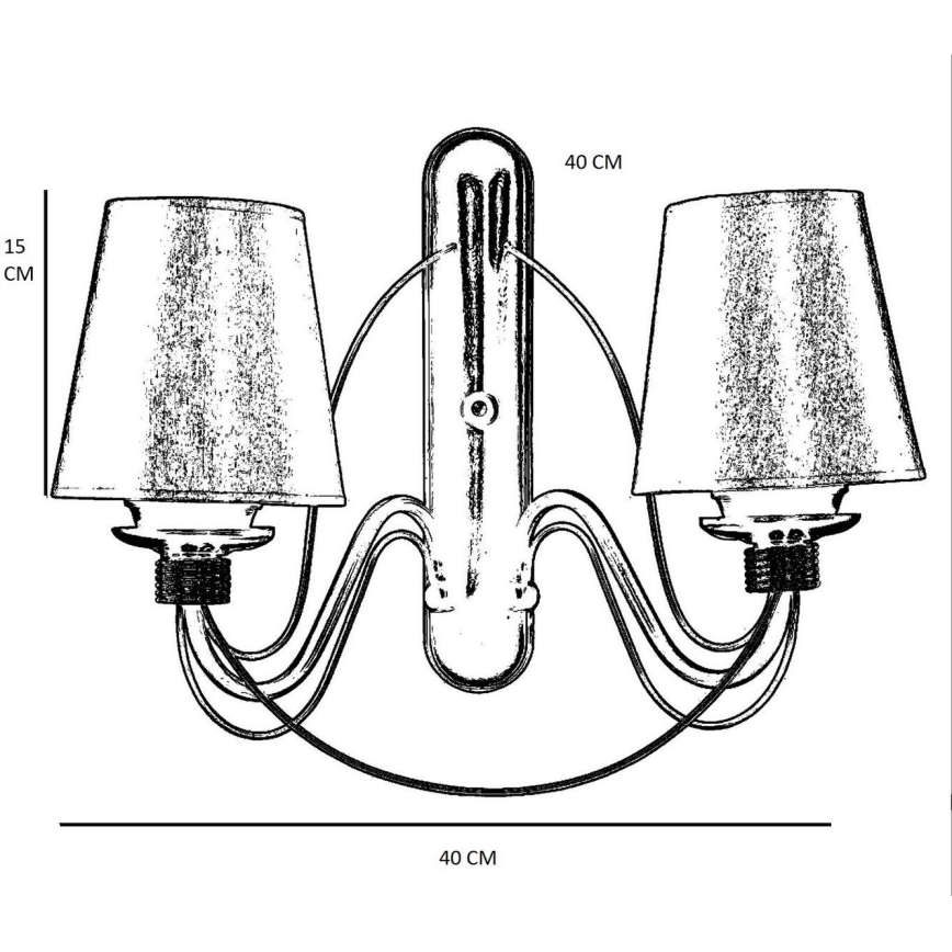 CLASSIC fali lámpa 2xE27/40W/230V bronz/bézs