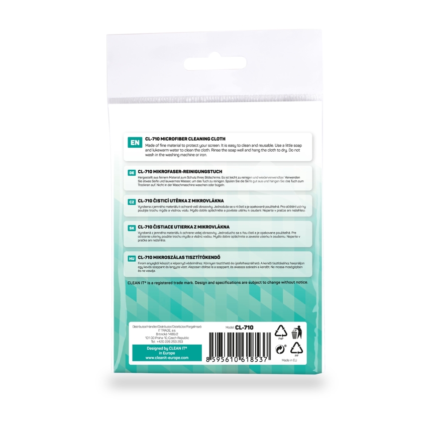 CLEAN IT CL-710 - Mikroszálas tisztítókendő 19x19 cm kék