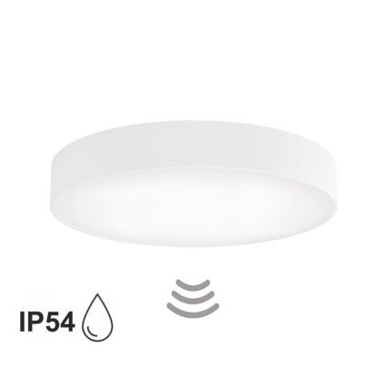 CLEO fürdőszobai mennyezeti lámpa érzékelővel 4xE27/24W/230V Ø 50 cm IP54 fehér